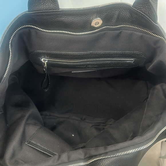 IO PELLE Italian Black Leather Embossed Skull Tote in black - Picture 10 of 15